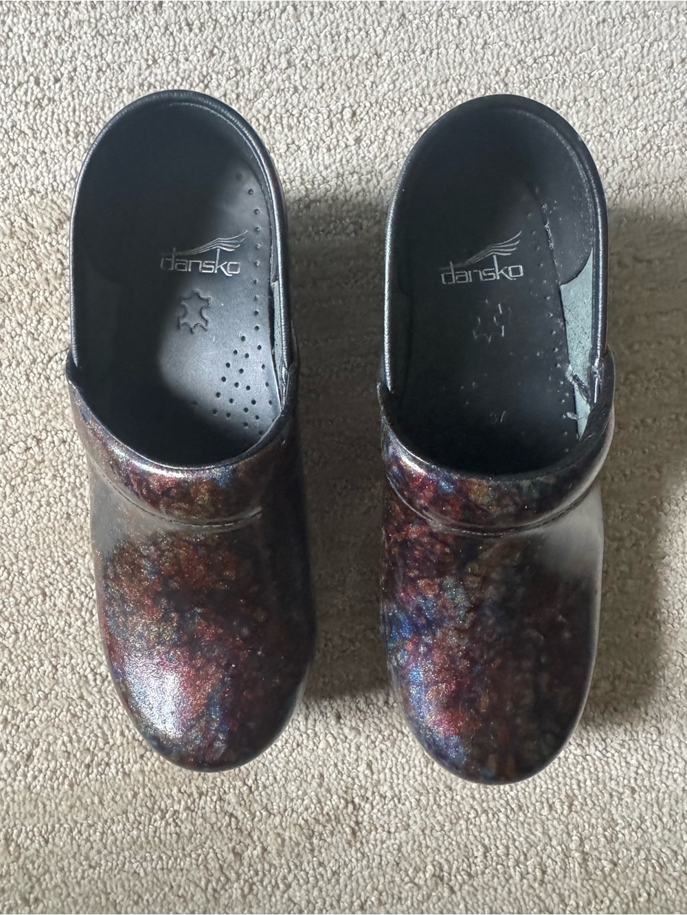 Dansko Women's Multicolor Patent Leather Professional Clog EU 37 US 7
